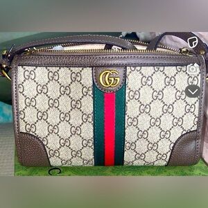 Gucci Beige and Brown GG Canvas Bag